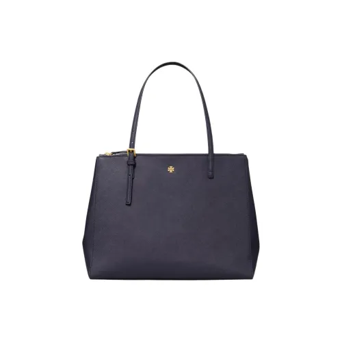 TORY BURCH Emerson Кожа Тоут Сумка Сумка для покупок Сумка на плечо Сумка Большая Женская Морской синий