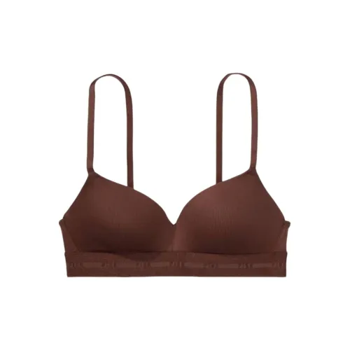Victoria's Secret Розовый 9406 Сборка Украшение сборкой Стиль WEAR EVERYWHERE PUSH UP Беспроводной Бюстгальтер Коллекция Бюстгальтер Женские Темно-кофейный
