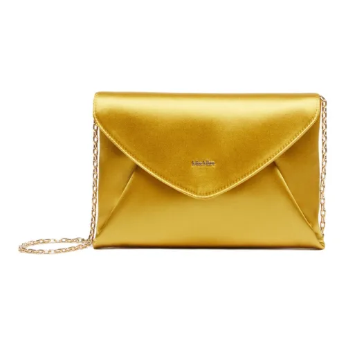 MaxMara Вискоза с Шелковым Атласом Конверт Сумка Сумка на Одно Плечо Клатч Женский Горчичный