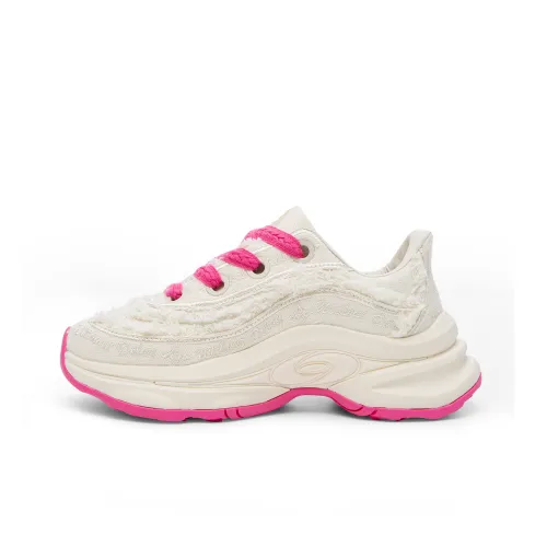 WO Delay Износостойкий Дышащий Легкий Низкий Топ Кроссовки с Толстой Подошвой Женские Ледяной Снег Розовый