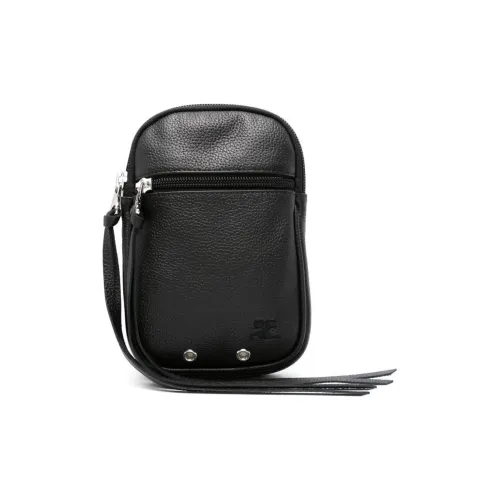 COURREGES Телячья кожа Сумка через плечо Мужская Черная