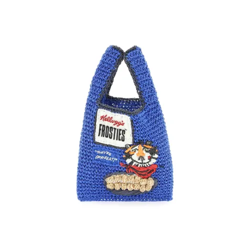 Anya Hindmarch Рафия Тоут Сумка Сумка для покупок Сумка Маленькая Женская Синяя