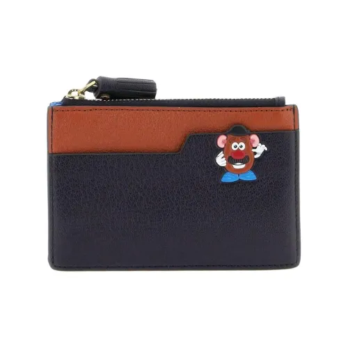 Anya Hindmarch Козья кожа Держатель для карт кошелек Женские Чернила Многоцветный Мускатный орех