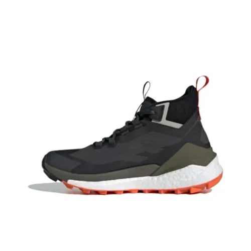 adidas Terrex FREE HIKER Slip-resistant Abrasion-resistant High Top Streetwear Women's Black Green adidas Terrex FREE HIKER Противоскользящий Устойчивый к истиранию Высокий Топ Уличная обувь Женская Черный Зеленый