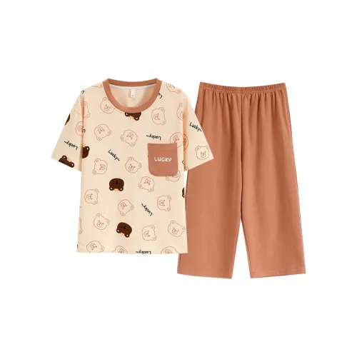 The Story Of The Flower Season SS24 Пижамный комплект женский абрикосовый