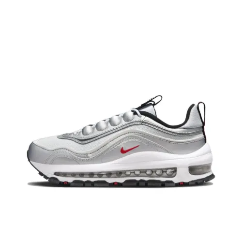 Nike Air Max 97 Futura Устойчивый к истиранию Низкий Топ Casual Женские Серебряный Красный
