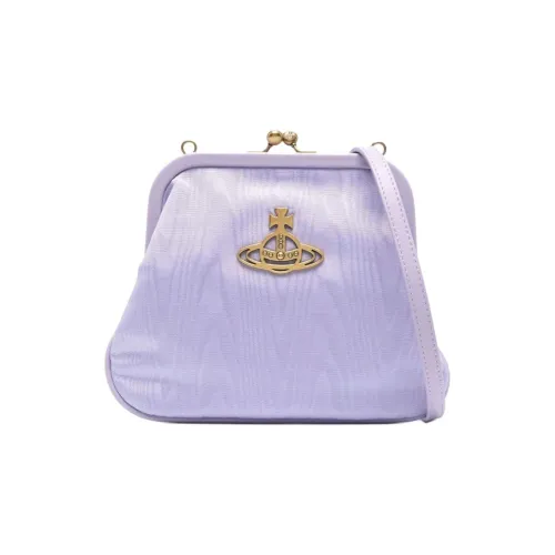 Vivienne Westwood Телячья кожа Текстиль Одно плечо Клатч Женские Лиловый