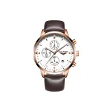 Розовый корпус с белым циферблатом, ремень.