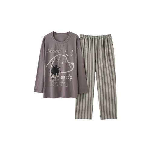 Chun Xi Pajama Комплект Женский Серый Фиолетовый