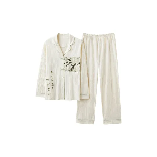 Чун Си Пижама Комплект Женские Белые