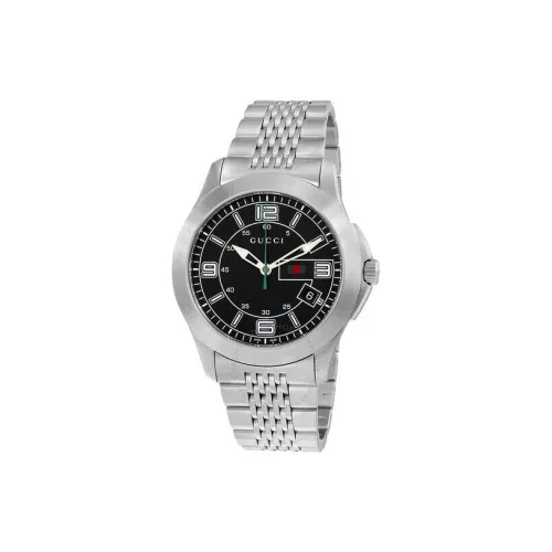GUCCI Кварцевые часы механизм ремешок из нержавеющей стали 44,5 мм черный циферблат унисекс