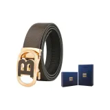 Кофейный с золотой застежкой