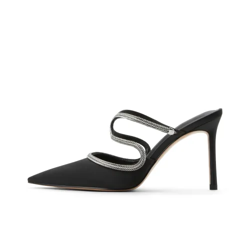 CHARLES KEITH Маленькие тапочки CK Home 9,1 см женские черные текстурированные золотые серебристые