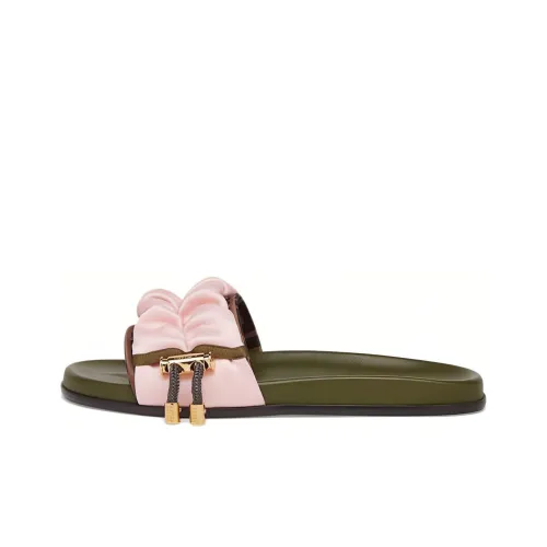 FENDI Шлепанцы Женские Розовый Зеленый