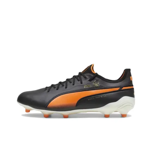 PUMA King Ultimate AG Искусственная трава FG Твердый грунт Искусственные шипы Футбольные бутсы Мужские Черный и оранжевый