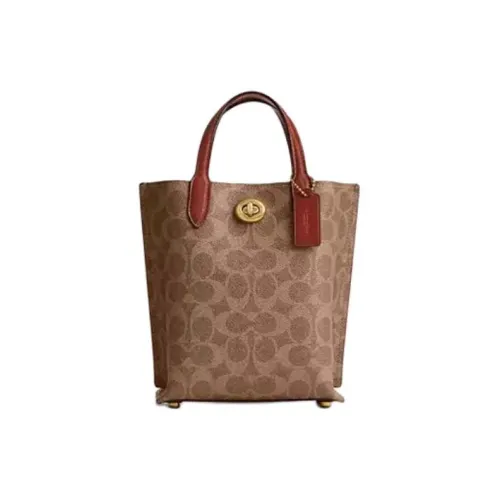 COACH Willow Коровья кожа Через плечо Сумка Маленькая Женская Латунь Корица Ржаво-красный