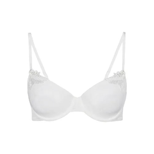 La Perla Балконет Бюстгальтер в Off Белый Эластичный Тюль Бюстгальтер Женская Белая