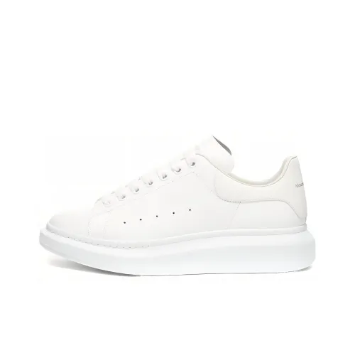 Alexander McQueen Oversized Sneaker Ночной свет Каблук TAB Низкий Топ Кроссовки для скейтбординга Мужской Белый