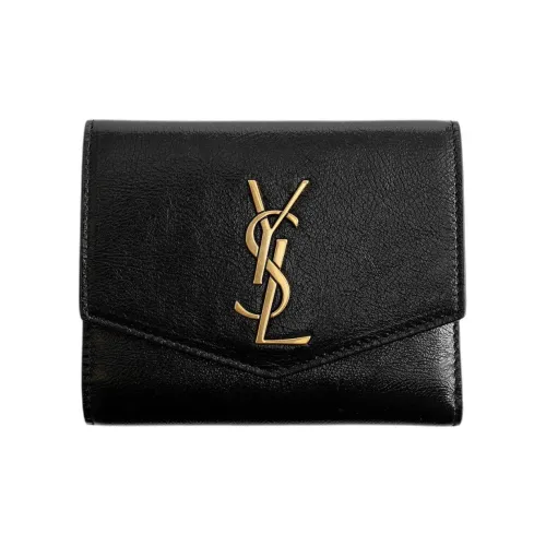 SAINT LAURENT GRAIN LEATHER Кошелек Женские Черный