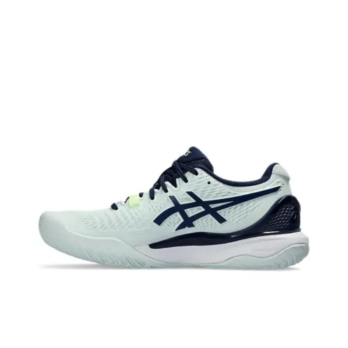 Asics Гель Resolution 9 Противоскользящее покрытие Водонепроницаемый Низкий топ Кроссовки для тенниса Женские Белый Желтый
