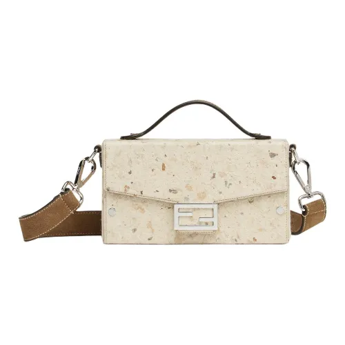 FENDI Kengo Kuma Коллаборация BaguetteTrunk Бумага Мозаика Замша Портативный Сумка через плечо Сумка на плечо Мужской Белый