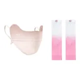 Пастельно-розовая маска для лица + бело-розовые охлаждающие рукава