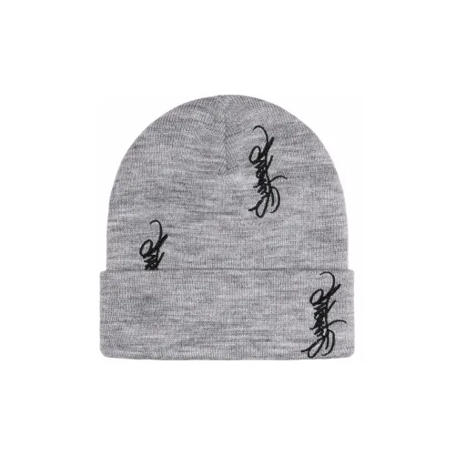 Supreme Акриловые шапки-бини унисекс серого цвета
