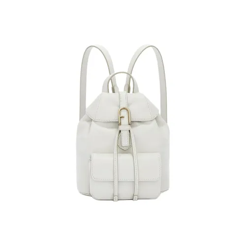 Furla Рюкзак из коровьей кожи мини женский хлопковый конфетно-белый