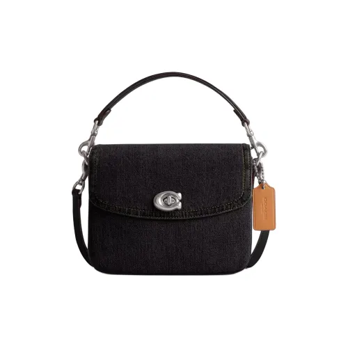COACH Cassie Деним Сумка Сумка через плечо Сумка через плечо Маленькая Женская Черная