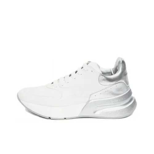 Alexander McQueen OVERSIZED Амортизация Низкий Топ Casual Мужской Белый Серебряный