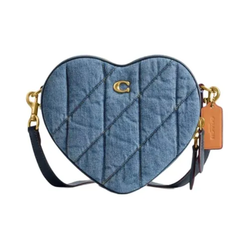 COACH Сердце Деним Сумка через плечо Маленькая Женская Индиго