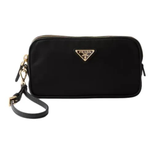 PRADA RE Edition Переработанный Нейлон Клатч Женский Черный