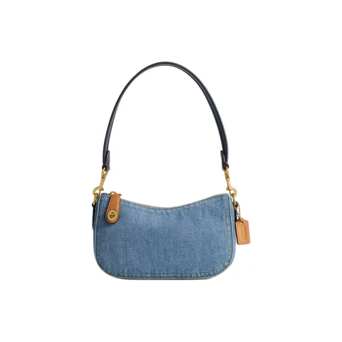 COACH Swinger Denim One Shoulder Bag Small Women's Indigo