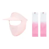 Розовая маска + бело-розовые охлаждающие рукава