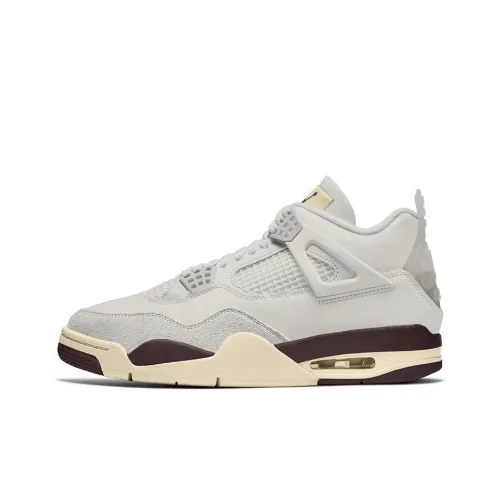 A Ma Maniere x Jordan Air Джордан 4 'Призрачный' Slip-resistant MID Топ Винтажные баскетбольные кроссовки Женские Серый Коричневый
