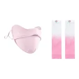 Розовая маска для лица + бело-розовые охлаждающие рукава