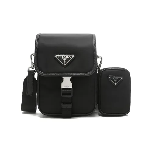 PRADA RE Нейлоновый чехол для телефона сумка через плечо мужская черная сумка