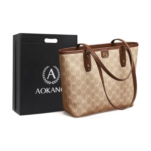 AOKANG Сумка Tote из ПВХ Сумка через плечо Женская Кофейно-коричневый Кремовый Абрикос