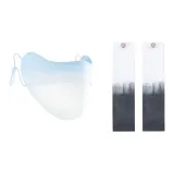 Ледниково-голубая маска для лица + бело-серые охлаждающие рукава