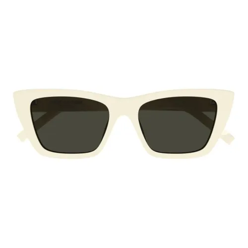 SAINT LAURENT Ацетат Квадратные Солнцезащитные очки Унисекс Бежевые