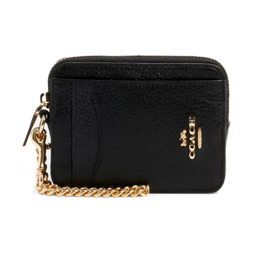 COACH Держатель для карт из кожи кошелек для монет кошелек женский черный