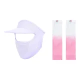 Фиолетовая маска + белые и розовые охлаждающие рукава