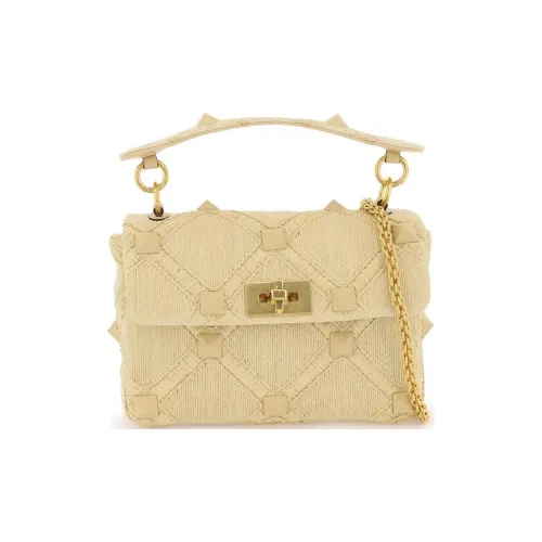 Valentino Garavani Raffia Портативная Сумка через плечо Сумка на плечо Средняя Женская Бежевая