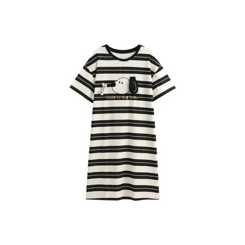 FENTENG Ночная сорочка Женская Черные полосы