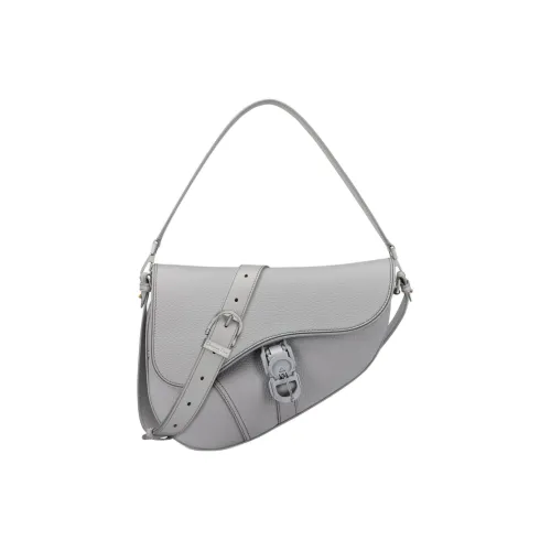 DIOR Седло Grained Телячья кожа Седло Сумка Сумка через плечо Мужская Серый