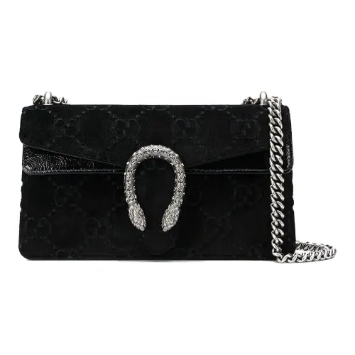 GUCCI Dionysus Вельвет Сумка через плечо Маленькая Женская Черная