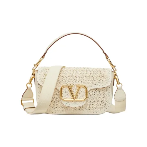 Valentino Ткани вязаные Кожа Портативный Сумка через плечо Сумка на плечо Женская Айвори
