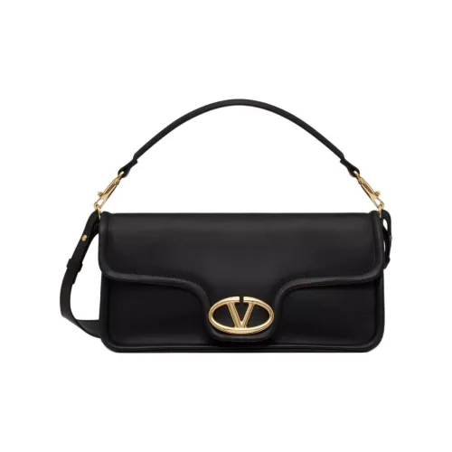 Valentino Напп-Кожа Ручная Сумка Сумка через плечо Сумка на плечо Женская Черная