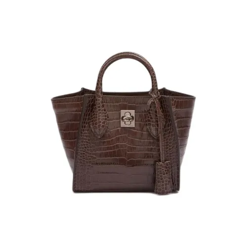 ERMANNO SCERVINO Крокодил Тисненый Телячья кожа Сумка через плечо Сумка Мини Женская Коричневая