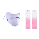 Фиолетовая маска для лица + белые и розовые охлаждающие рукава